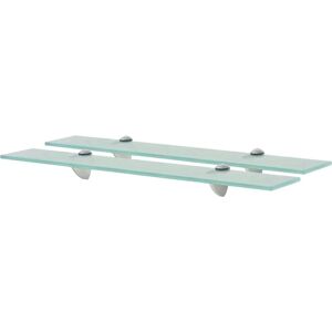 vidaXL Transparent Glass Floating Shelves Set - 2 pcs 60x20 cm vidaXL Transparent Glass Floating Shelves Set - 2 pcs 60x20 cm