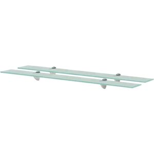 vidaXL Floating Shelves 2 pcs Glass 90x20 cm 8 mm - Floating Shelves vidaXL Floating Shelves 2 pcs Glass 90x20 cm 8 mm - Floating Shelves