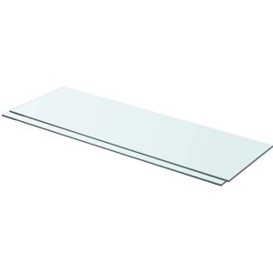 vidaXL 1/2x Shelves Panel Glass Clear Sheet Shelf Ledge - Shelves vidaXL 1/2x Shelves Panel Glass Clear Sheet Shelf Ledge - Shelves
