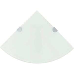 vidaXL Corner Shelves 2 pcs with Glass White 35x35cm - Corner Shelves vidaXL Corner Shelves 2 pcs with Glass White 35x35cm - Corner Shelves