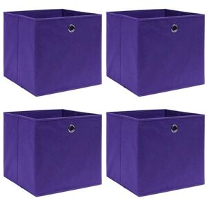 vidaXL Storage Boxes 4 pcs. Purple 32x32x32 cm - Storage Boxes vidaXL Storage Boxes 4 pcs. Purple 32x32x32 cm - Storage Boxes