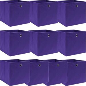 vidaXL Storage Boxes 10 pcs Purple 32x32x32 cm Fabric vidaXL Storage Boxes 10 pcs Purple 32x32x32 cm Fabric