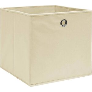 vidaXL 10x Storage Boxes Cream Fabric Home Office Foldable Organiser Chest - Storage Boxes vidaXL 10x Storage Boxes Cream Fabric Home Office Foldable Organiser Chest - Storage Boxes