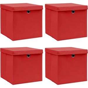 vidaXL Storage Boxes with Lids 4 pcs - Storage Boxes vidaXL Storage Boxes with Lids 4 pcs - Storage Boxes