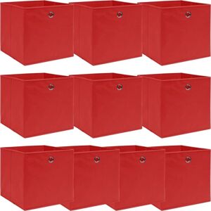 vidaXL 10 Storage Boxes Red Fabric Foldable Garden Chests Cases Organisers - Storage Boxes vidaXL 10 Storage Boxes Red Fabric Foldable Garden Chests Cases Organisers - Storage Boxes