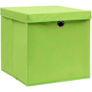 vidaXL Storage Boxes with Lids - 10 pcs - Green - 32x32x32 cm Storage Box vidaXL Storage Boxes with Lids - 10 pcs - Green - 32x32x32 cm Storage Box