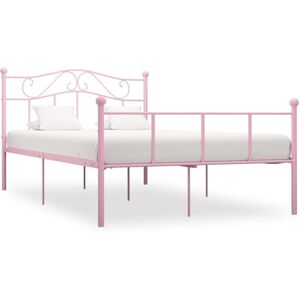 vidaXL Bed Frame - Pink Metal 140x200 cm - Bed Frame vidaXL Bed Frame - Pink Metal 140x200 cm - Bed Frame