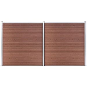 vidaXL Garden Fence WPC 353x186 cm Brown - Garden Fence vidaXL Garden Fence WPC 353x186 cm Brown - Garden Fence