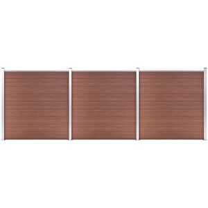 vidaXL Garden Fence WPC 526x186 cm Brown - Garden Fence vidaXL Garden Fence WPC 526x186 cm Brown - Garden Fence