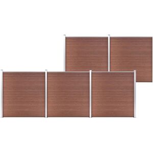 vidaXL Garden Fence WPC 872x186cm Brown Outdoor Patio Privacy Barrier Screen vidaXL Garden Fence WPC 872x186cm Brown Outdoor Patio Privacy Barrier Screen