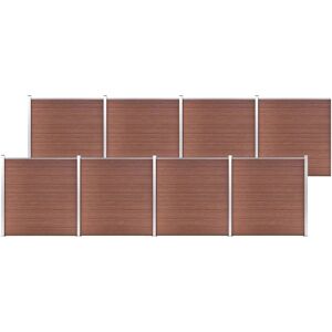 vidaXL Garden Fence WPC 1391x186 cm Brown - Garden Fence vidaXL Garden Fence WPC 1391x186 cm Brown - Garden Fence