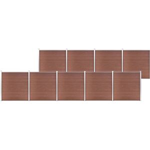 vidaXL Garden Fence WPC 1564x186 cm Brown - Garden Fence vidaXL Garden Fence WPC 1564x186 cm Brown - Garden Fence