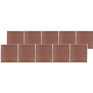 vidaXL Garden Fence WPC 1737x186 cm Brown - Garden Fence vidaXL Garden Fence WPC 1737x186 cm Brown - Garden Fence