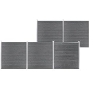 vidaXL Garden Fence WPC 872x186cm Grey Outdoor Privacy Screen vidaXL Garden Fence WPC 872x186cm Grey Outdoor Privacy Screen