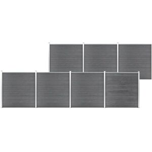 vidaXL Gartenzäunung WPC 1218x186 cm Grau - Gartenzäunung vidaXL Gartenzäunung WPC 1218x186 cm Grau - Gartenzäunung