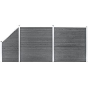 vidaXL WPC Fence Set 2 Square+1 Slanted - Fence Panel Set vidaXL WPC Fence Set 2 Square+1 Slanted - Fence Panel Set