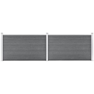 vidaXL Garden Fence WPC 353x106cm Grey Privacy Patio Barrier Panel Screen - Garden Fence vidaXL Garden Fence WPC 353x106cm Grey Privacy Patio Barrier Panel Screen - Garden Fence