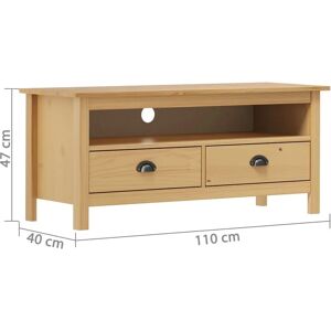 vidaXL TV Cabinet Hill Honey Brown 110x40x47 cm Solid Pine Wood - TV Cabinet vidaXL TV Cabinet Hill Honey Brown 110x40x47 cm Solid Pine Wood - TV Cabinet
