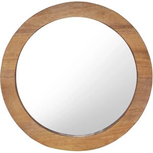 vidaXL Teak Round Wall Mirror - Home Decor vidaXL Teak Round Wall Mirror - Home Decor