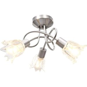 vidaXL Ceiling Lamp with Transparent Glass Shades for 3 E14 Bulbs Tulip vidaXL Ceiling Lamp with Transparent Glass Shades for 3 E14 Bulbs Tulip
