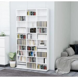 vidaXL White Engineered Wood CD Cabinet - 30 Compartments - CD Shelf & Bookshelf vidaXL White Engineered Wood CD Cabinet - 30 Compartments - CD Shelf & Bookshelf