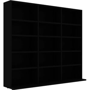 vidaXL Black CD Cabinet 102x23x89.5 cm Engineered Wood - CD Cabinet vidaXL Black CD Cabinet 102x23x89.5 cm Engineered Wood - CD Cabinet