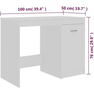 VidaXL 801796 White Engineered Wood Desk - desk VidaXL 801796 White Engineered Wood Desk - desk