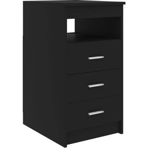 vidaXL Drawer Cabinet Black Engineered Wood 40x50x76 cm - Drawer Cabinet vidaXL Drawer Cabinet Black Engineered Wood 40x50x76 cm - Drawer Cabinet