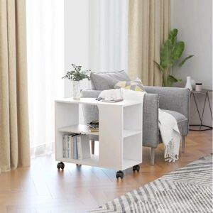 vidaXL White Engineered Wood Side Table - Side Table vidaXL White Engineered Wood Side Table - Side Table
