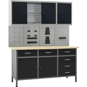 Banco de trabajo con paneles y armarios vidaXL - Taller Banco de trabajo con paneles y armarios vidaXL - Taller