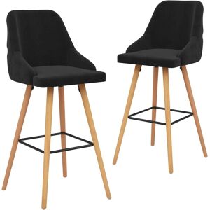 vidaXL Set 2 scaune de bar din catifea neagră - Bucătărie și bar vidaXL Set 2 scaune de bar din catifea neagră - Bucătărie și bar