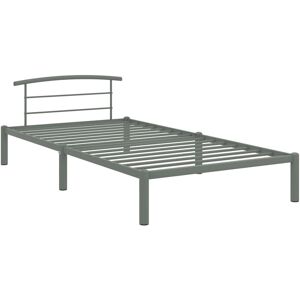 vidaXL 284662 Bed Frame Grey Metal 90x200cm - Bed Frame vidaXL 284662 Bed Frame Grey Metal 90x200cm - Bed Frame