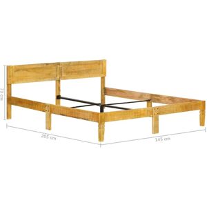 vidaXL Solid Mango Wood Bed Frame - Bed Frame vidaXL Solid Mango Wood Bed Frame - Bed Frame