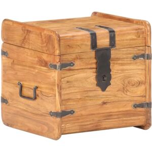 vidaXL Solid Acacia Wood Storage Chest - 40x40x40 cm Dark Brown vidaXL Solid Acacia Wood Storage Chest - 40x40x40 cm Dark Brown