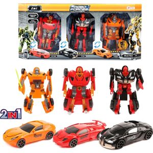 Toi-Toys Robots Transformateurs - 3 pcs, 10cm, Rouge - Publicité Toi-Toys Robots Transformateurs - 3 pcs, 10cm, Rouge - Publicité