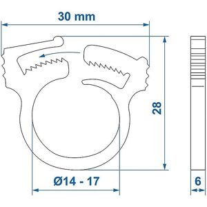 Pricenet Fascetta per tubo dell'acqua - Regolabile 14-17mm - 3 pezzi Pricenet Fascetta per tubo dell'acqua - Regolabile 14-17mm - 3 pezzi