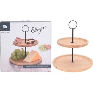 VidaXL Excellent Houseware Plateau de Service 2 Niveaux Bambou Rond 16,5/21,5 cm - Plateau de Service - Publicité VidaXL Excellent Houseware Plateau de Service 2 Niveaux Bambou Rond 16,5/21,5 cm - Plateau de Service - Publicité