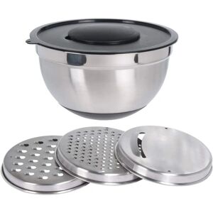 VidaXL Stainless Steel Mixing Bowl Set with Graters VidaXL Stainless Steel Mixing Bowl Set with Graters