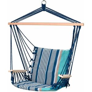 BigBuy Balancelle Extérieure Bleue Bois Coton - Support 120kg - Publicité BigBuy Balancelle Extérieure Bleue Bois Coton - Support 120kg - Publicité