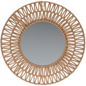 Okrągłe lustro ścienne z ramą z naturalnej trawy - Lustro ścienne Okrągłe lustro ścienne z ramą z naturalnej trawy - Lustro ścienne