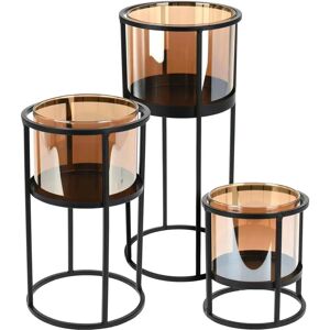 Home Styling Collection Black Amber Candle Holder Set - Candle Holder Set Home Styling Collection Black Amber Candle Holder Set - Candle Holder Set