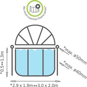 EXIT Pool Cover - Weatherproof Rectangular Pool Cover 300x200cm EXIT Pool Cover - Weatherproof Rectangular Pool Cover 300x200cm