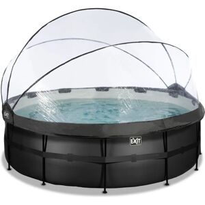 EXIT Black Leather Pool ø427x122cm met Koepel & Warmtepomp - Zwembad EXIT Black Leather Pool ø427x122cm met Koepel & Warmtepomp - Zwembad