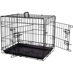 Cage pour Animaux Flamingo - Métal Pliable avec 2 Portes - 56x92x64cm - Noir - Publicité Cage pour Animaux Flamingo - Métal Pliable avec 2 Portes - 56x92x64cm - Noir - Publicité
