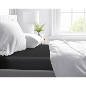 Primaviera Deluxe katoen-satijn fitted sheet - Zwart - 80x200 cm Primaviera Deluxe katoen-satijn fitted sheet - Zwart - 80x200 cm