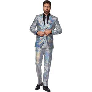 Opposuits Discoballer Anzug Silber - Slim Fit, Größe 60 Opposuits Discoballer Anzug Silber - Slim Fit, Größe 60