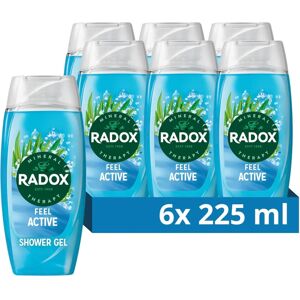Radox Brand Mineral Therapy Shower Gel - Feel Active, Sea Salt & Lemongrass 225ml Radox Brand Mineral Therapy Shower Gel - Feel Active, Sea Salt & Lemongrass 225ml