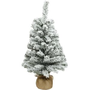 Everlands 60cm Snowy Table Christmas Tree Natural Jute Bag Artificial Tree - Christmas Tree Everlands 60cm Snowy Table Christmas Tree Natural Jute Bag Artificial Tree - Christmas Tree