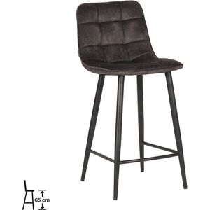 LABEL51 Jelt Antraciet Velours Barkruk LABEL51 Jelt Antraciet Velours Barkruk