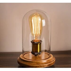 Groenovatie Houten Dome Bell Tafellamp - E27 Fitting, Glas, 16x26cm Groenovatie Houten Dome Bell Tafellamp - E27 Fitting, Glas, 16x26cm